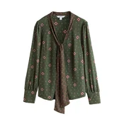 Next Bluza temno zelena/roza/burgund