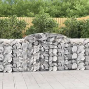 Vidaxl Obokana gabionska košara 20 kos 300x50x100/120cm cinkano železo