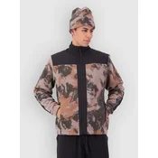 Mons Royale Pileup Wool Fleece Jacket mtn camo orange