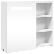 MAISON CHIC Kopalniška omarica - Kopalniški kabinet z ogledalom z LED lučko bela 60x13x52 cm, (21794685)