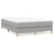 Vidaxl Posteljni okvir z vzmetmi svetlo siv 140x190 cm blago