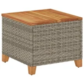 Vidaxl vidaXL Vrtna miza siva 45x45x37 cm poli ratan in akacija