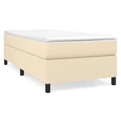 Vidaxl Posteljni okvir z vzmetmi krem 90x190 cm tkanina