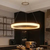Searchlight LED-visoka svetilka Lumen Rings, peščene barve, CCT, z možnostjo regulacije - Dnevna soba/jedilnica - Sodobni - pesek-bež, bela - Kovina