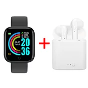 Crni pametni sat D20 Pro Smart Watch Y68 Bluetooth sa bežičnim slušalicama