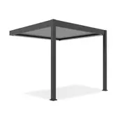 Bioklimatska pergola Antares — Stenska/3 x 3/Antracit - Svetlo siva/Električni motor in LED luči