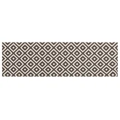 vidaXL Kuhinjska preproga sivi in beli diamanti 180 x 60 cm