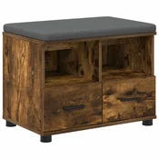 Vidaxl Haldna klop z blazino s predalom Dimljeni Hrast 60 x 38 x 46 cm