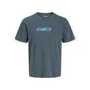 Jack & Jones Junior Majica JJMUNK svetlo modra / grafit