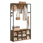 Songmics Obešalnik za plašče 32x100x180 cm rjav