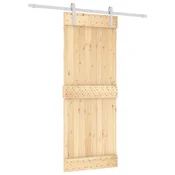 Vidaxl Drsna vrata Naravna in bela 80 x 210 cm Masiven borov les