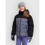 Roxy Snowyhill Printed Puffy Kids Jacket true black wildin out rg