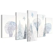 shumee Slika na italijanskem platnu 100 x 50 cm pentaptih - skandinavski slog - narava Slika na italijanskem platnu 200 x 100 cm pentaptih - skandinavski slog - narava