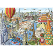 Ravensburger Puzzle Potovanje okoli sveta v 80 dneh 1000 kosov