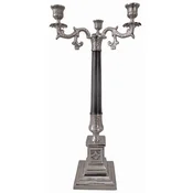 Casa Padrino baroque candle holder silver/black 17 x 17 x H. 65 cm - Magnificent baroque style metal candlestick - Baroque decorative accessories