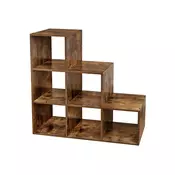 Songmics Knižna polica 6-kockna stopniščna polica 975x975x29 cm bela