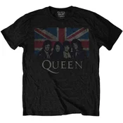 Queen Majica Vintage Union Jack Unisex Black 2XL