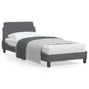 shumee vidaXL Posteljni okvir brez vzmetnice temno siv 90x200 cm žamet