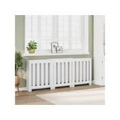 Vidaxl Pokrov za radiator bel 205x21,5x83,5 cm inženirski les