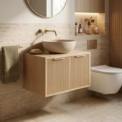 Kopalniška omarica pod umivalnikom Rea Core 60cm Beige