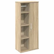 Vidaxl Kopalniška omarica z držalom za zvitke sonoma hrast 39x22x90 cm