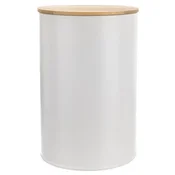 shumee Bela kovinska posoda za hrano z bambusovim pokrovom WHITELINE 1,3 l