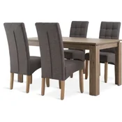VEDDE L160 sto divlji tamni hrast + 4 BJERREBY stolice siva