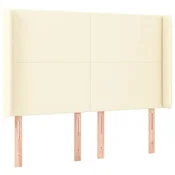 Vidaxl Vzglavje z ušesi krem 147x16x118/128 cm umetno usnje