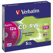 CD-RW 12x, 700MB, 5 kosov