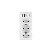 shumee Električni razdelilnik s 4xUSB in tremi vtičnicami 230V 3680W