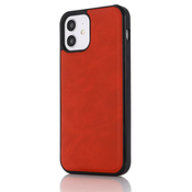 Trden TPU ovitek MagNificent za iPhone 12 Pro Max iz umetnega usnja - rdeč