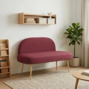 Oblazinjena klop z naslonom vinsko rdeča 110 x 60 x 76 cm