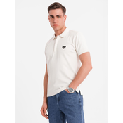 Ombre Mens polo shirt with zipper neckline - white