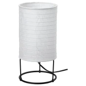 STRANDAD Stona lampa, bela/crna, 29 cm
