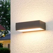 Lucande LED zunanja stenska svetilka Lissi, 21 cm, antracit, IP54 - Sodobni - bela, antracitna - Plastika