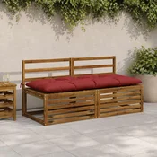 vidaXL Blazina za klop VIANEN 100% poliester Rdeča 160 x 60 x 12 cm