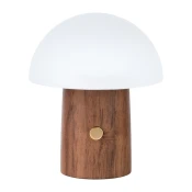 LED namizna svetilka v beli in temni naravni barvi (višina 7 cm) Alice Mushroom – Gingko