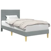 Vidaxl Konstrukcija postelje Svetlo siva 90 x 200 cm Blago