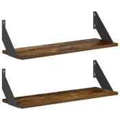 Vidaxl Stenske police 2 kos Dimljen hrast 60 x 20 x 17 cm