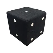 GENT tabure Dice blago, 35x35x35cm, črna