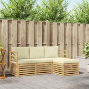 Set vanjskih sofa 4 pcs Bijela i krem 185,5 x 122,5 x 73 cm