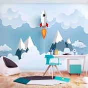 Foto tapeta - Rocket in the Clouds 250x175