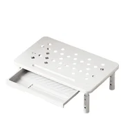 INF Nadgrajeno stojalo za monitor z predalom - Ergonomsko jekleno stojalo za računalnik White, (5000284215)
