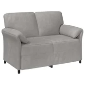 Vidaxl Kavč za 2 osebi Svetlo siva 138 x 83 x 95 cm Žamet