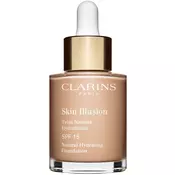 Clarins Face Make-Up Skin Illusion posvjetljujući hidratantni puder SPF 15 nijansa 107 Beige 30 ml