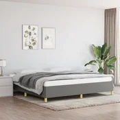 shumee vidaXL Posteljni okvir brez vzmetnice temno siv 200x200 cm oblazinjen s blagom