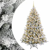 Vidaxl Umetna božična jelka z bučko 210 cm 300 LED Toplo bela