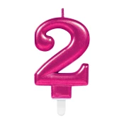Amscan Rojstnodnevna sveča 2 magenta