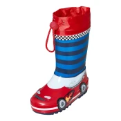 PLAYSHOES Gumene cizme Rennwagen, plava / crvena / bijela
