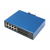 Ind. 8+4SFP+PortL2 managed Gigabit Ethernet POE Sw 8 x GE RJ45 +4 SFP+ Port, PoE